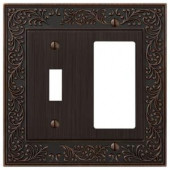 Amerelle English Garden 1 Toggle and 1 Decora Wall Plate - Aged Bronze - 43TRVB