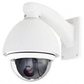 SPT Wired 700TVL PTZ Indoor/Outdoor CCD Dome Surveillance Camera with 10X Optical Zoom - 15-CD51HW-10C