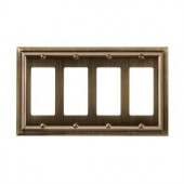Amerelle Continental 4 Decora Wall Plate - Brushed Brass - 94R4BB