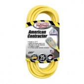 AmericanContractor 25 ft. 12/3 SJEOW Outdoor Extension Cord with Lighted End - 016970002