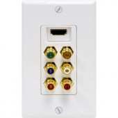 GE Component Video/HDMI/Digital and Audio Combination Wall Plate - White - 87695