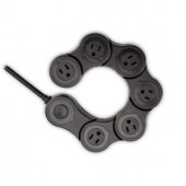 Quirky Pivot Power Adjustable Black Electrical Power Strip - PVP-1-BLK