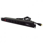 Wiremold 15 ft. 6-Outlet Rackmount Front Power Strip with Lighted On/Off Switch - J60B2B