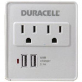 Duracell Dual Surge Protector with Dual USB Outlets - White - DU6207