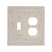 Amerelle Texture Stone 1 Toggle and 1 Duplex Wall Plate - Noce - 8349TDA