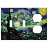 ArtPlates Van Gogh Starry Night 3 Gang 2 Switch/Outlet Combo Wall Plate - SSO-5