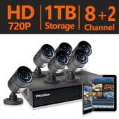 LaView 8-Channel 1TB HDD Indoor/Outdoor Day Night Surveillance System and (6) HD 720P Camera 1 Bonus Channel Remote View - LV-KH94SILEB5-T1