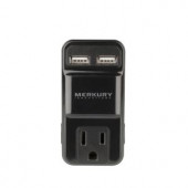 MerkuryInnovations 1 AC Outlet and 2-USB Port 2.1-Amp Power Charging Station - Black - MI-WC511-101