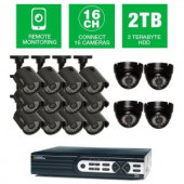 Q-SEE HeritageHD Series Wired 16 CH 720p 2TB Video Surveillance System with (12) 720p Bullet Cams and (4) 720p Dome Cameras - QTH161-16BN-2