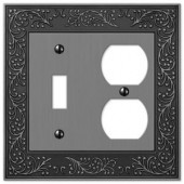 Amerelle English Garden 1 Toggle and 1 Duplex Wall Plate - Antique Nickel - 43TDAN