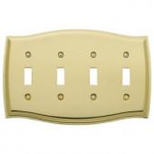 Baldwin Colonial 4 Toggle Wall Plate - Polished Brass - 4782.030.CD