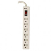Woods 6-Outlet Power Strip with Sliding Safety Covers and Circuit Breaker 6 ft. Power Cord - White - 0414038801