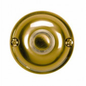 HeathZenith Wired Polished Brass Plated LED Halo-Lighted Push Button - 910