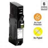 SquareD QO 20 Amp Single-Pole Plug-On Neutral CAFCI Circuit Breaker (6-Pack) - QO120PCAFIC6