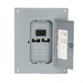 SquareD Homeline 100 Amp 12-Space 24-Circuit Indoor Main Plug-On Neutral Breaker Load Center with Cover - HOM1224M100PC