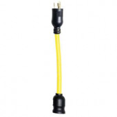 Tasco 1 ft. 12/3 Locking Plug to U-Ground Connector - Blue/Yellow - 04-0092N