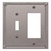 CreativeAccents Imperial 1 Toggle 1 Duplex Wall Plate - Brushed Nickel - 3026BN