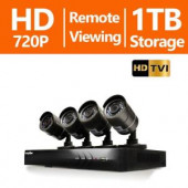 LaView 4-Channel HD 1TB HDD Indoor/Outdoor Surveillance System and (4) 720P Camera PTZ Compatible Remote Viewing - LV-KH944FT4A8-T1