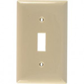 GE 1 Toggle Switch Nylon Plastic Wall Plate - Ivory - 58839