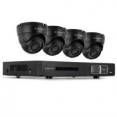 Amcrest 720P Tribrid HDCVI 4CH 1TB DVR Security Camera System with 4 x 1MP Dome Cameras - Black - AMDV7204M-4D-B