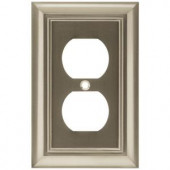 HamptonBay Architectural 1 Duplex Outlet Plate - Satin Nickel - W10086-SN-UH