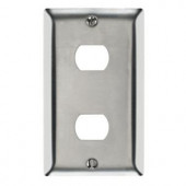 Pass&Seymour 1 Gang Horizontal Opening 2 Toggle Wall Plate - Stainless Steel - SSK2