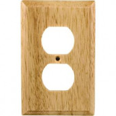 GE 2 Receptacle Wall Plate - Un-Finished Solid Oak - 51586