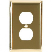 GE 2 Receptacle Wall Plate - Brass Plated - 52103