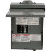 SquareD QO 30 Amp Generator Main Breaker Outdoor Manual Transfer Switch with Twist-Lock Receptacle - QO1DM10030TRBR