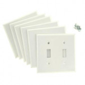 Amerelle Steel Smooth 2 Toggle Wall Plate - White (6-Pack) - C970TTWVP