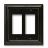 Amerelle Distressed 2 Decora Wall Plate - Black - 4040RRB