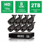 Q-SEE HeritageHD Series 8-Channel 720p 2TB Surveillance System with 8 HD Cameras and 80 ft. Night Vision - QT928-8N4-2