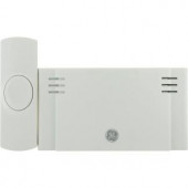 GE Wireless Door Chime, Battery Operated 2-Melody with 1-Push Button - 19247
