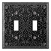 CreativeAccents Steel 2 Toggle Wall Plate - Antique Pewter - 9DCP102
