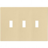 CooperWiringDevices 3-Gang Screwless Toggle Switch Mid-Size wall plate - Ivory - PJS3V