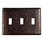 TheCopperFactory Triple Switch Plate - Antique Copper - CF127AN