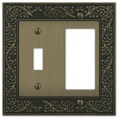  English Garden 1 Toggle 1 Decora Combination Wall Plate - Brushed Brass - 43TRBB