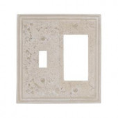 Amerelle Texture Stone 1 Toggle and 1 Decora Wall Plate - Almond - 8349TRA