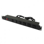 Wiremold 6 ft. 6-Outlet Rackmount Front Power Strip with Lighted On/Off Switch - J60B0B-90