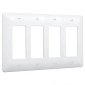 HubbellTayMac 4-Gang 4-Decorator Plastic Wall Plate - White (10-Pack) - 5555W