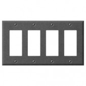 CreativeAccents Steel 4 Decora Wall Plate - Antique Pewter - 9TAP124