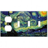 ArtPlates Starry Night 4 Gang Outlet/Triple Switch Combo Wall Plate - OSSS-5