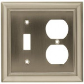 HamptonBay Architectural 1 Toggle and 1 Duplex Wall Plate - Satin Nickel - W10538-SN-CH