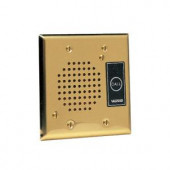 Valcom Flush Mount Door Plate Speaker with Call Button - Brass - VC-V-1072ABRASS