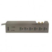 Woods Multimedia 6-Outlet 1000-Joule Surge Protector with Satellite or Cable Coax and Right Angle Plug 4 ft. Power Cord - Gray - 0414568811