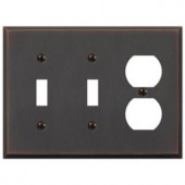 Amerelle Manhattan 2 Toggle and 1 Duplex Wall Plate - Aged Bronze - 68TTDDB