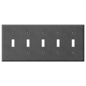 CreativeAccents Steel 5 Toggle Wall Plate - Antique Pewter - 9TAP105