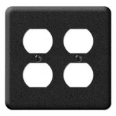 CreativeAccents Steel 2 Duplex Wall Plate - Charcoal Decorative - 9VFC118