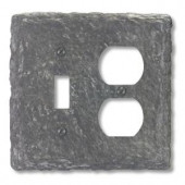 Amerelle Faux Slate 1 Toggle 1 Duplex Wall Plate - Grey - 8345TDG