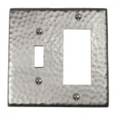 TheCopperFactory 1 Switch and 1 GFI Switch Plate - Satin Nickel - CF125SN